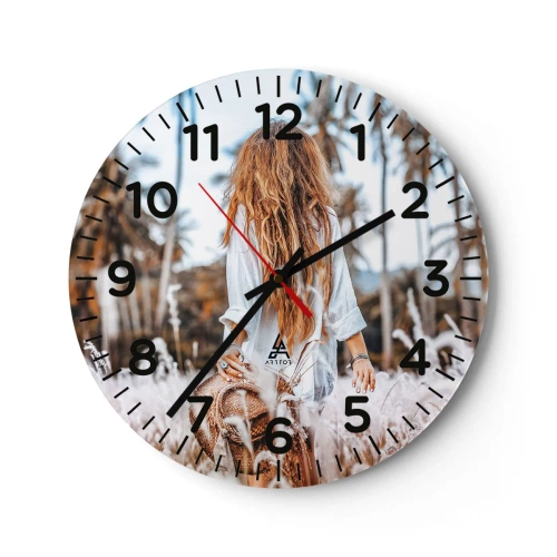 Wanduhr - Glasuhr - Geboren aus Grasflaum - 40x40 cm