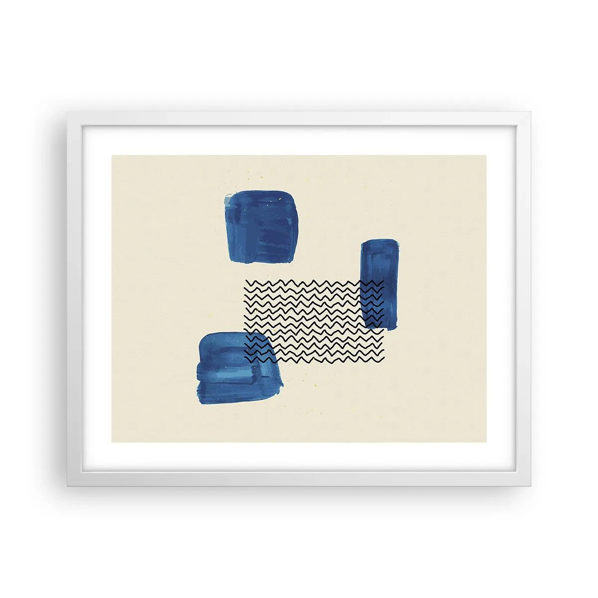 Poster in einem weißen Rahmen - Ein abstraktes Quartett - 50x40 cm