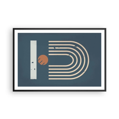 Poster in einem schwarzem Rahmen - Geometrie auf dem Granatapfel - 91x61 cm
