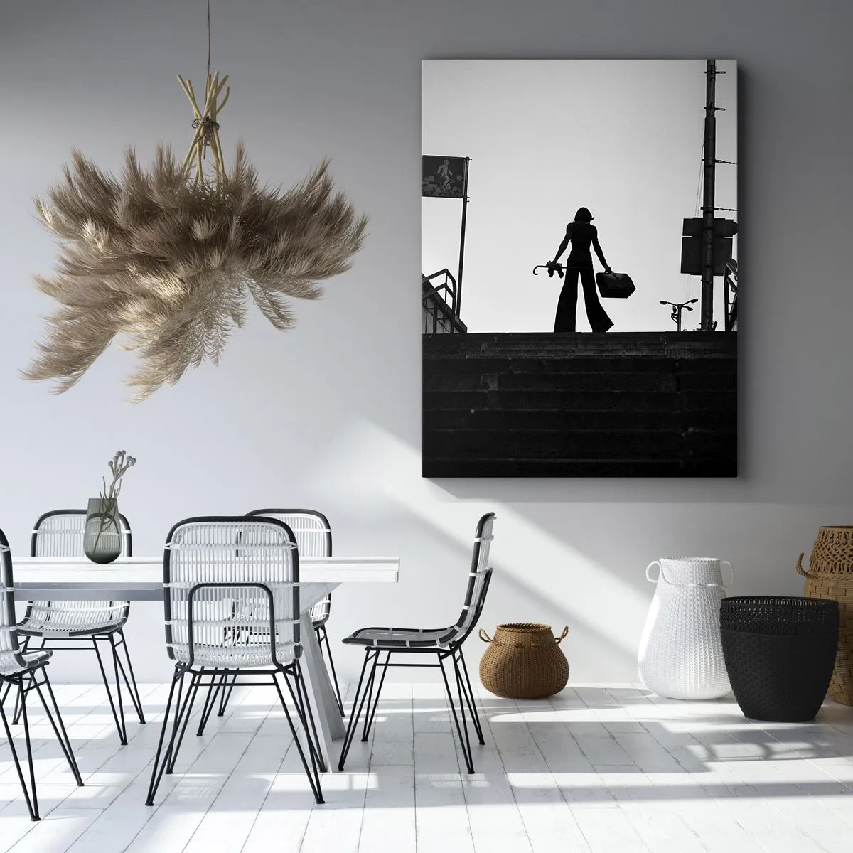 Bild auf Leinwand - Leinwandbild - Städtisches Wandern - 45x80 cm