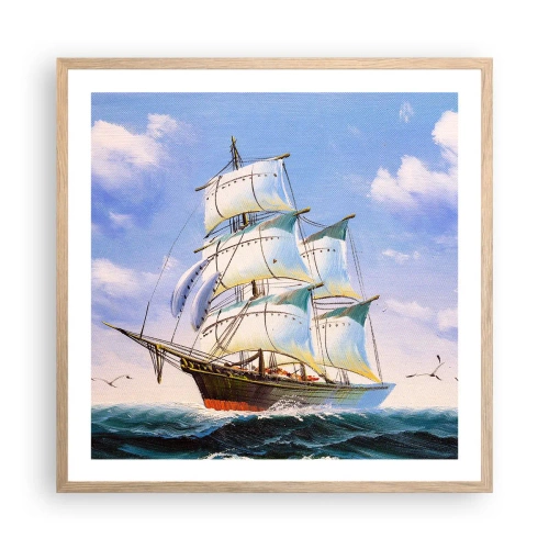 Poster in einem Rahmen aus heller Eiche - Mit Stolz mit dem Wind - 60x60 cm