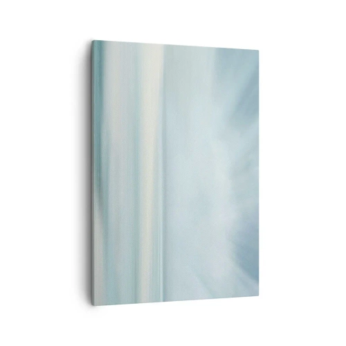 Bild auf Leinwand - Leinwandbild - Eine minimalistische Landschaft in zarten Blautönen - 50x70cm - Frieden bis zum Horizont - Moderne Wanddekoration für Wohnzimmer und Schlafzimmer ARTTOR