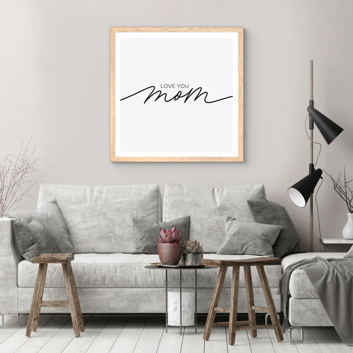 Poster in einem Rahmen aus heller Eiche - Große Emotionen - 50x50 cm