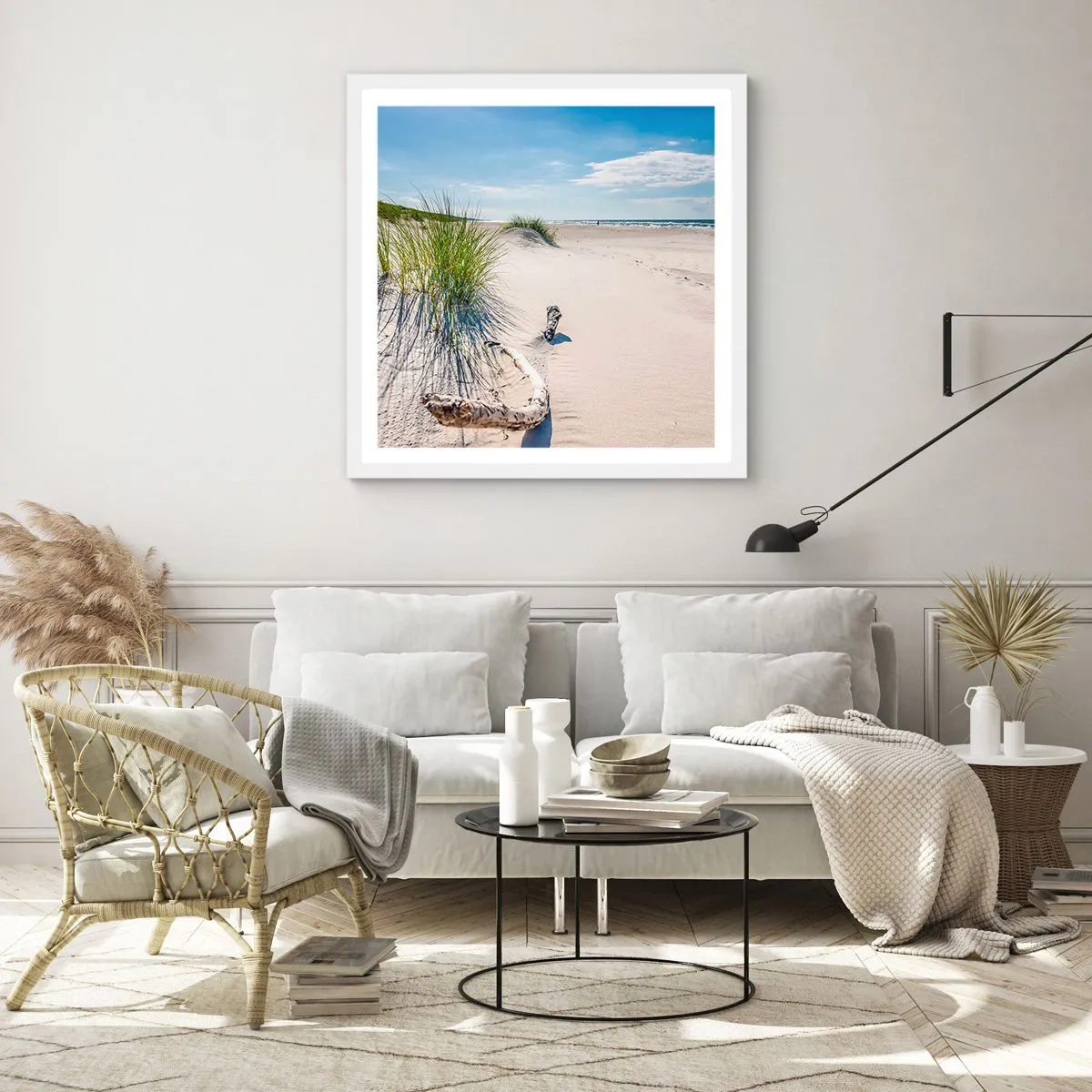 Poster in einem weißen Rahmen - Der schönste Strand? Ostsee-Strand - 40x40 cm