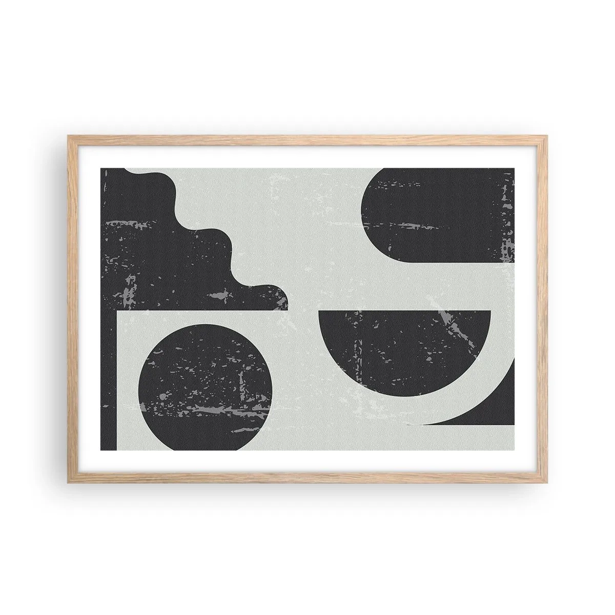 Poster in einem Rahmen aus heller Eiche - Komposition oben und unten - 70x50 cm