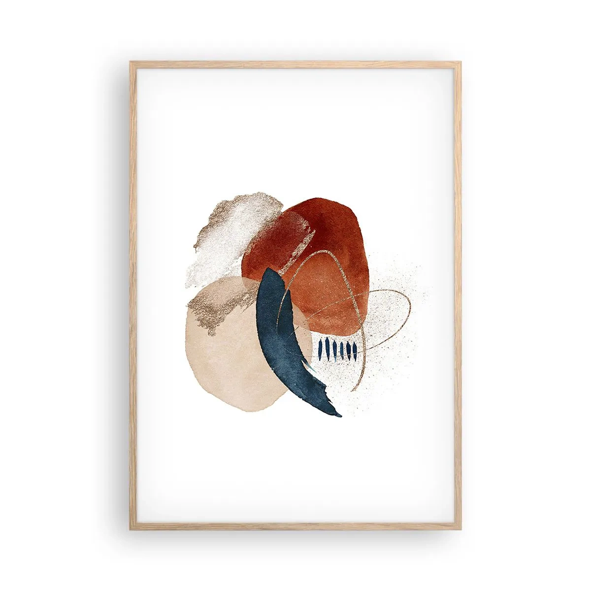 Poster in einem Rahmen aus heller Eiche - Ovale Komposition - 70x100 cm