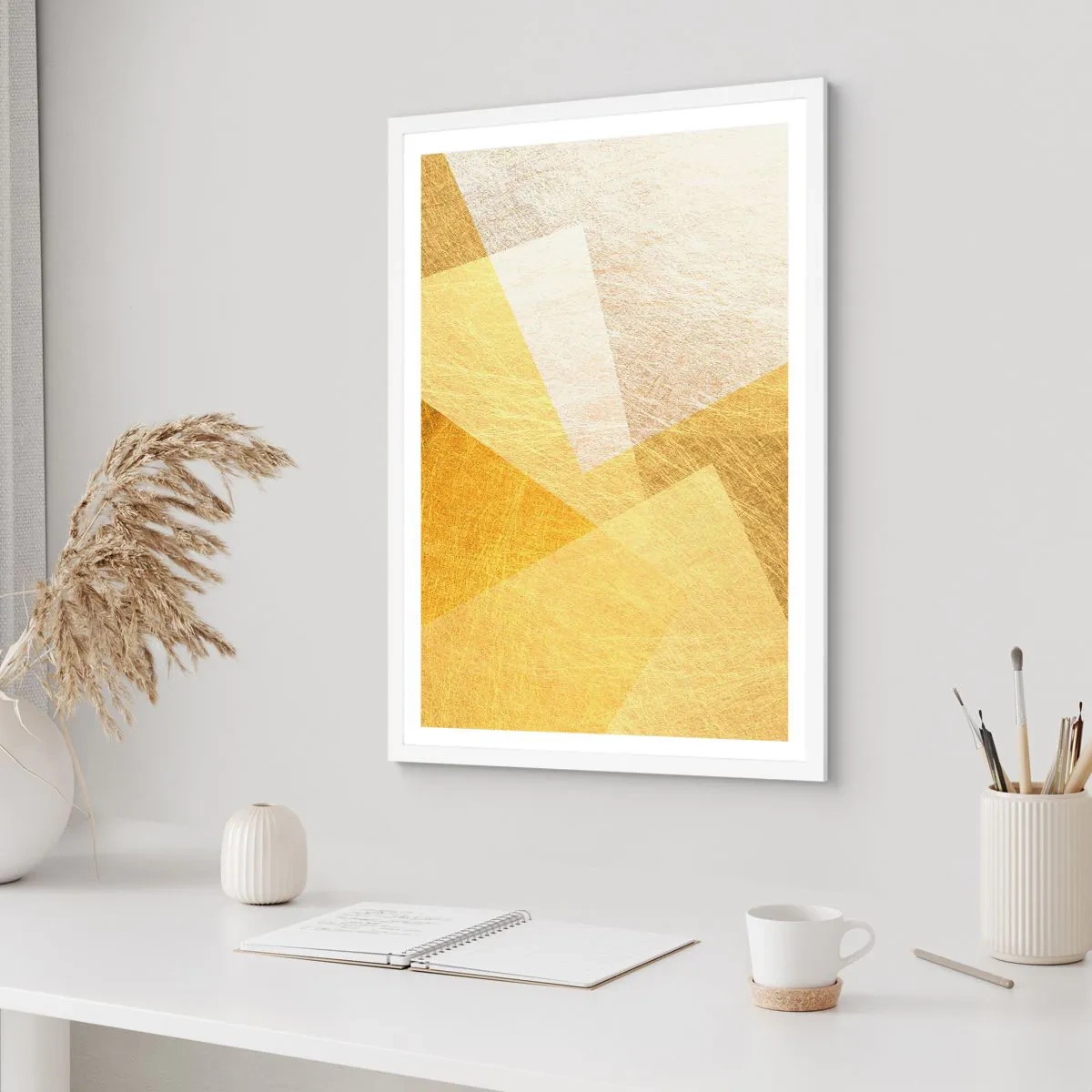 Poster in einem weißen Rahmen - Geometriewetter - 70x100 cm