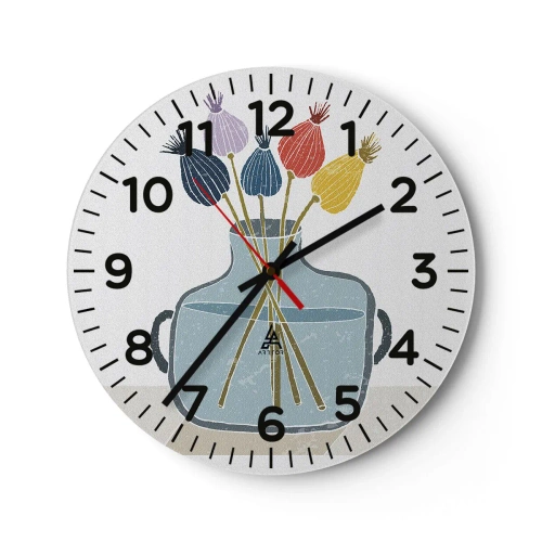 Wanduhr - Glasuhr - Es ist mucksmäuschenstill - 40x40 cm