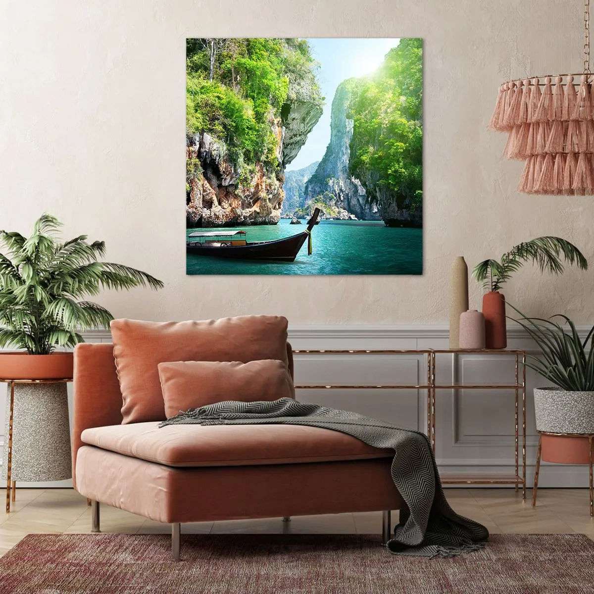 Bild auf Leinwand - Leinwandbild - Eine Einladung zu einer exotischen Reise - 60x60 cm
