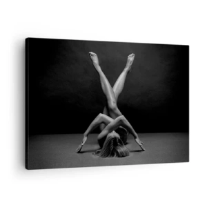 Bild auf Leinwand - Leinwandbild - Eine künstlerische Interpretation einer Frau in Schwarzweiß - 70x50cm - Die Geometrie der Nacktheit - Moderne Wanddekoration für Wohnzimmer und Schlafzimmer ARTTOR