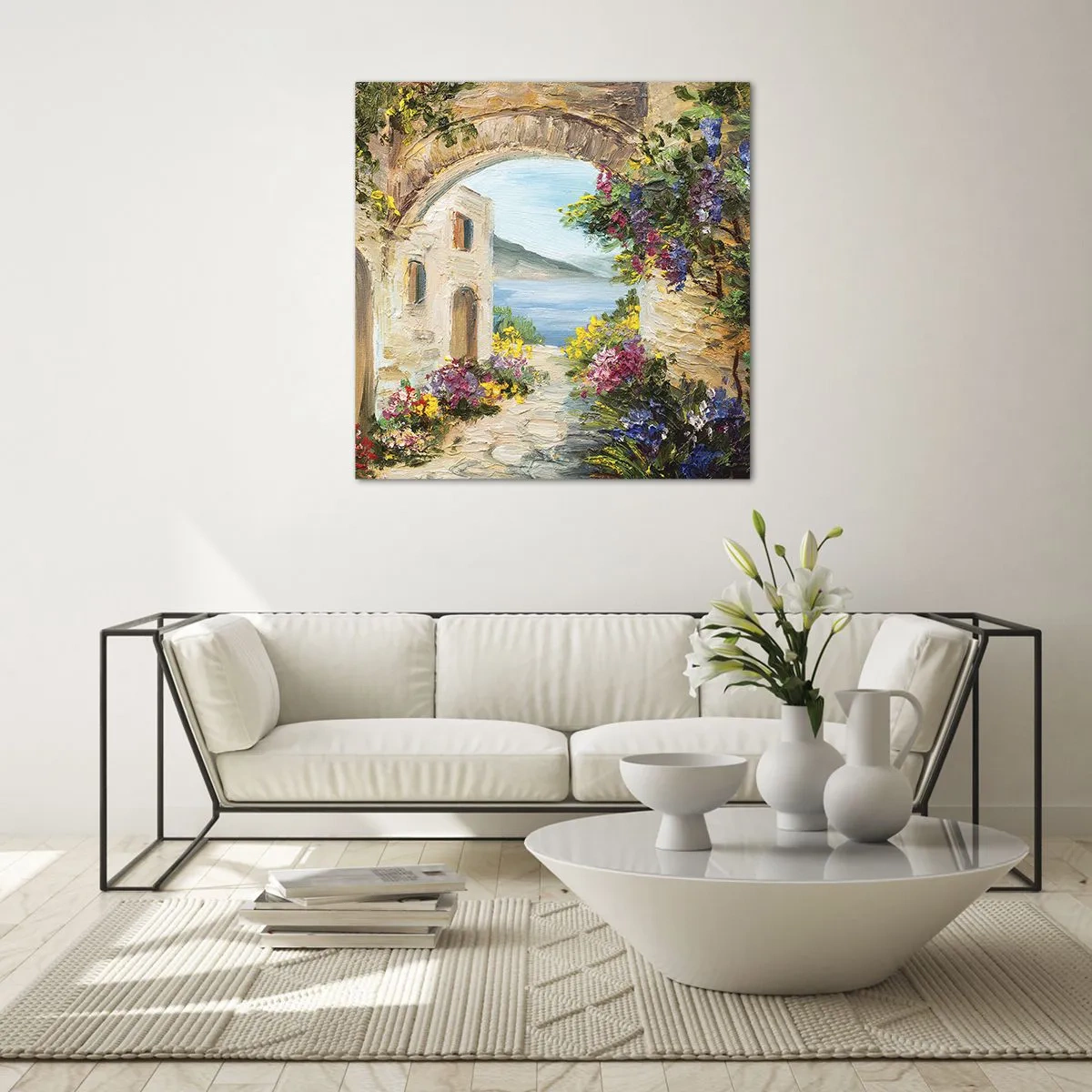 Glasbild - Bild auf glas - Charme einer Küstenprovinz - 70x70 cm
