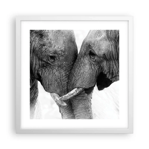 Poster in einem weißen Rahmen - Herzliches Geständnis - 40x40 cm