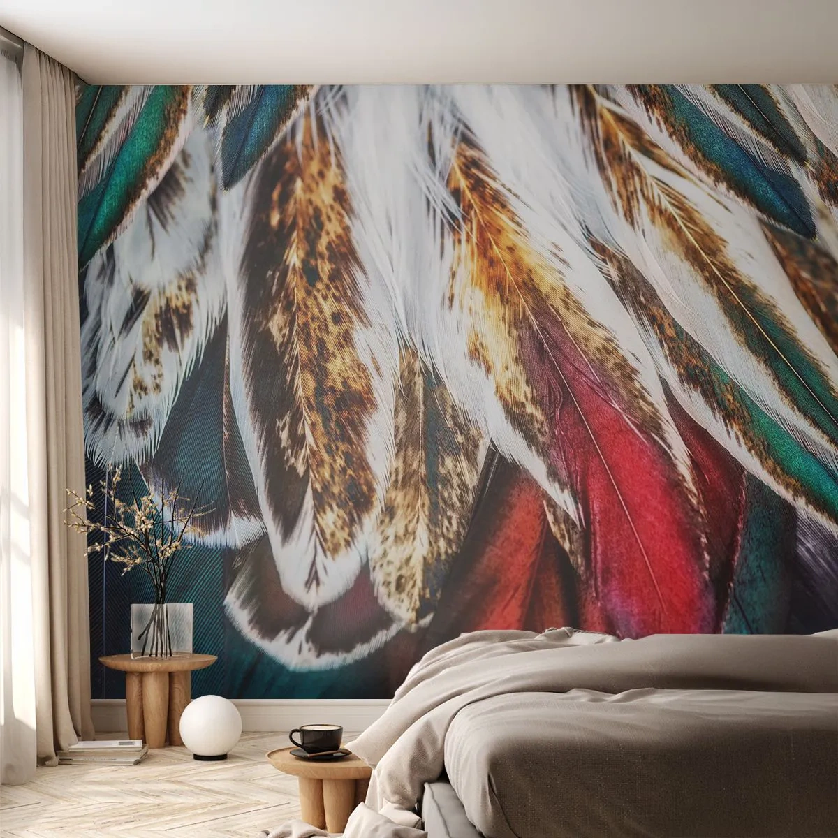 Fototapete Premium Sand - Geheimnisse des Fliegens - Abstraktion, Stück, Boho - 100x70 cm