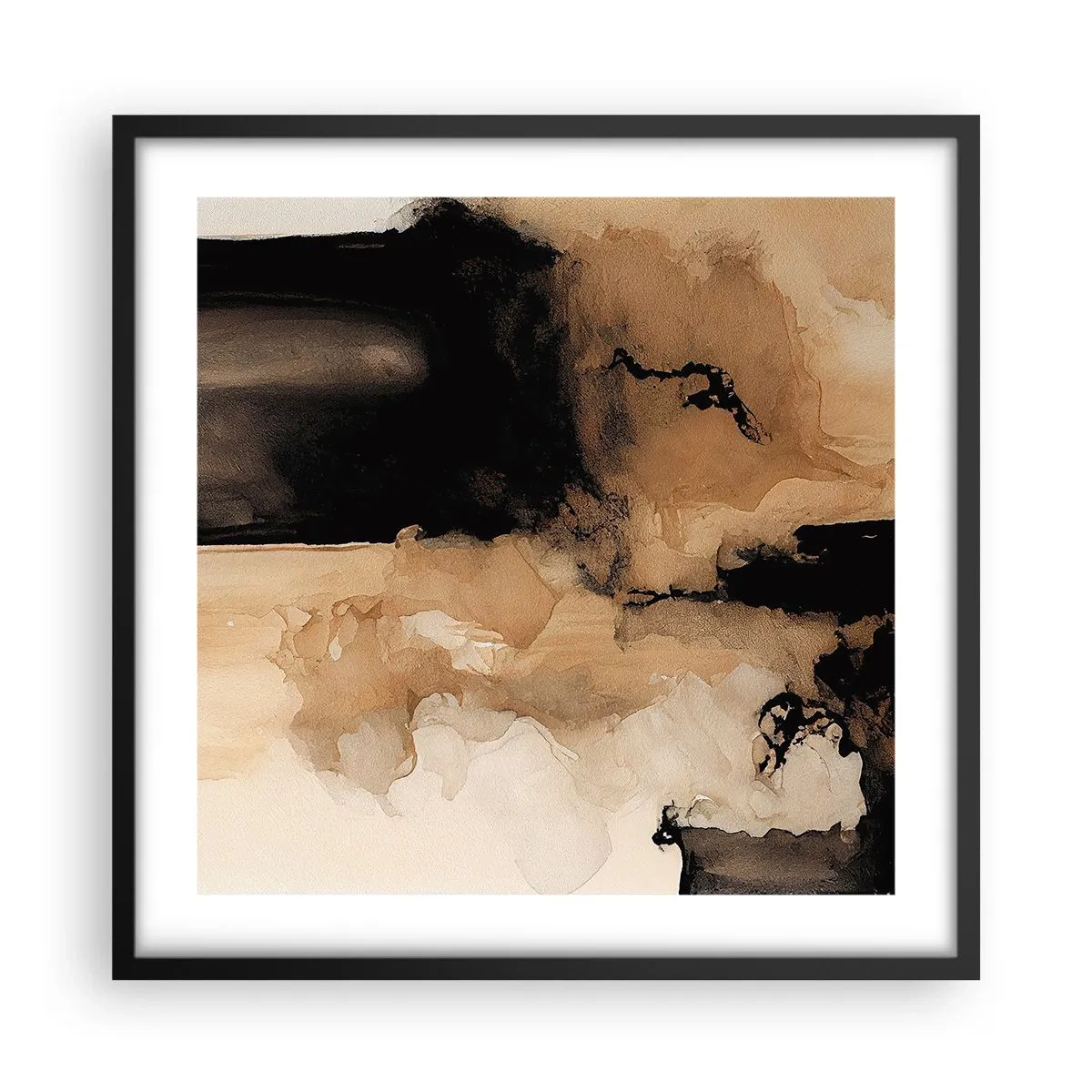 Poster in einem schwarzem Rahmen - Faszinierende Abstraktion - 50x50 cm