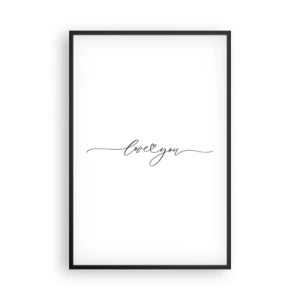 Poster in einem schwarzem Rahmen - Schwarz auf weiß - 61x91 cm