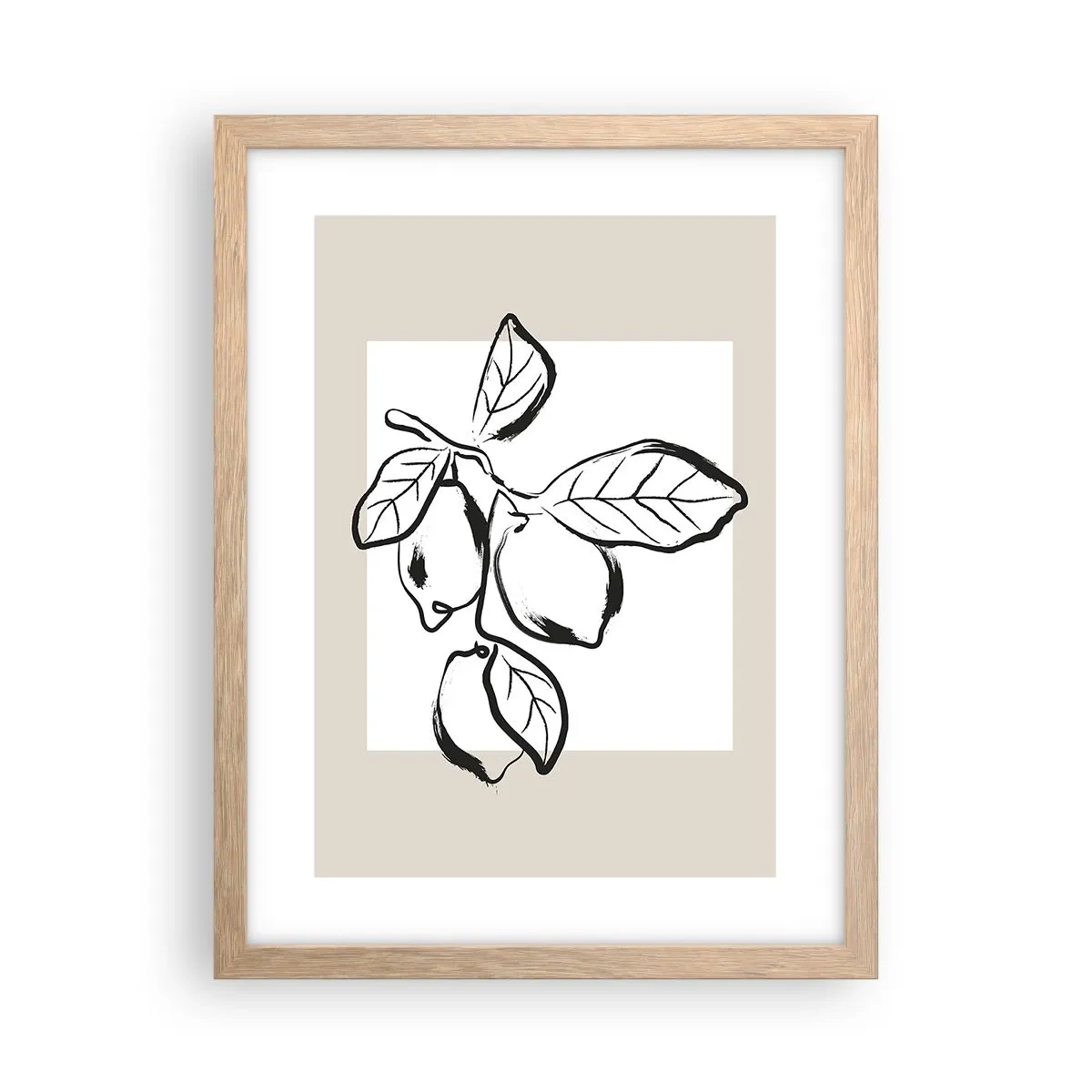 Poster in einem Rahmen aus heller Eiche - Dort, wo Zitronen reifen… - 30x40 cm