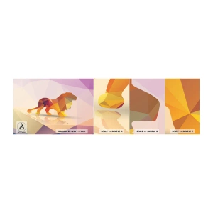 Fototapeten Muster Selbstklebend Deluxe Sticker - Der Diamantenkönig - Tiere, Löwe, Geometrische Figur - 100x30 cm