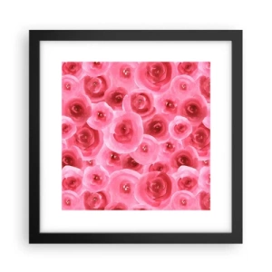 Poster in einem schwarzem Rahmen - Oben und unten Rosen - 30x30 cm