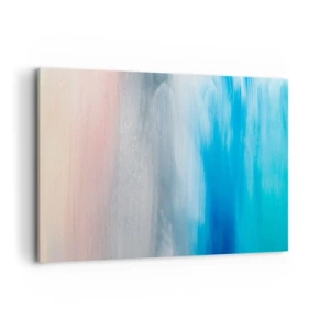 Bild auf Leinwand - Leinwandbild - Abstrakte Pinselstriche in Blau- und Rosatönen - 120x80cm - Elemente: Luft - Moderne Wanddekoration für Wohnzimmer und Schlafzimmer ARTTOR