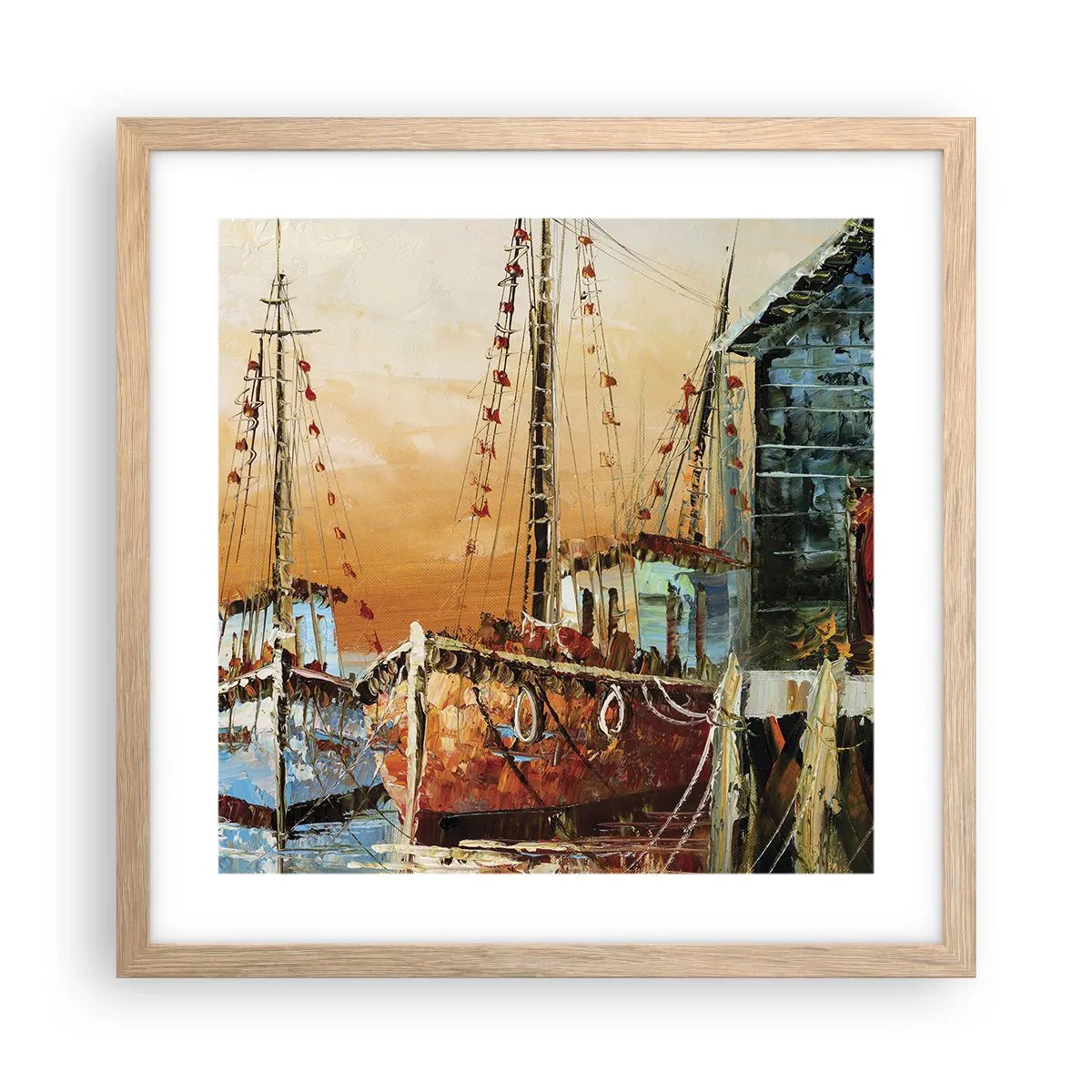 Poster in einem Rahmen aus heller Eiche - Friedliche Rückkehr - 40x40 cm