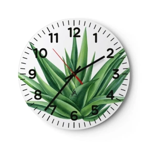 Wanduhr - Glasuhr - Grün – Kraft – Leben - 30x30 cm