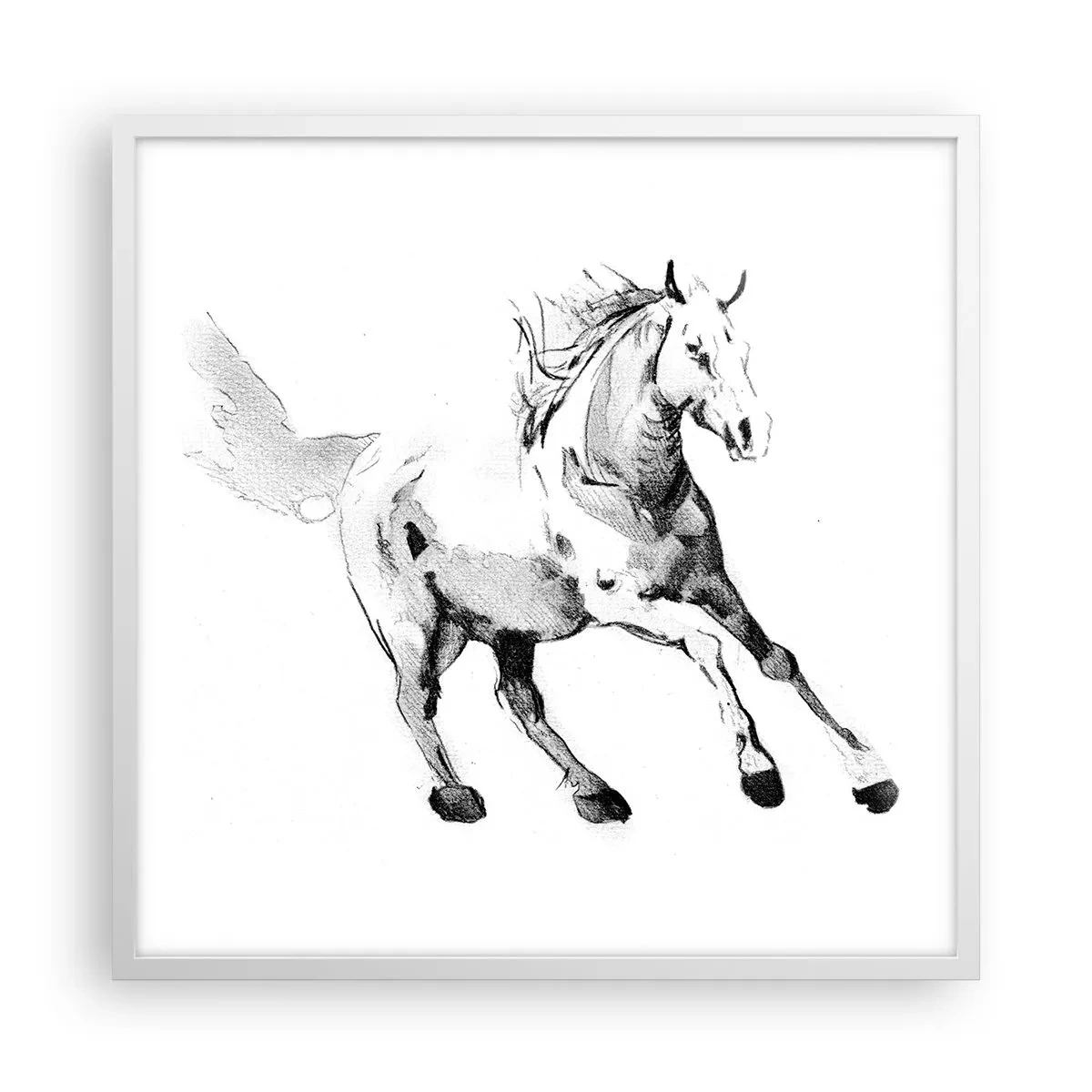 Poster in einem weißen Rahmen - Ungezähmte Seele - 60x60 cm