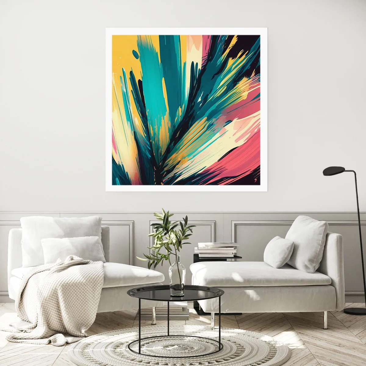 Poster - Komposition – eine Explosion der Freude - 50x50 cm