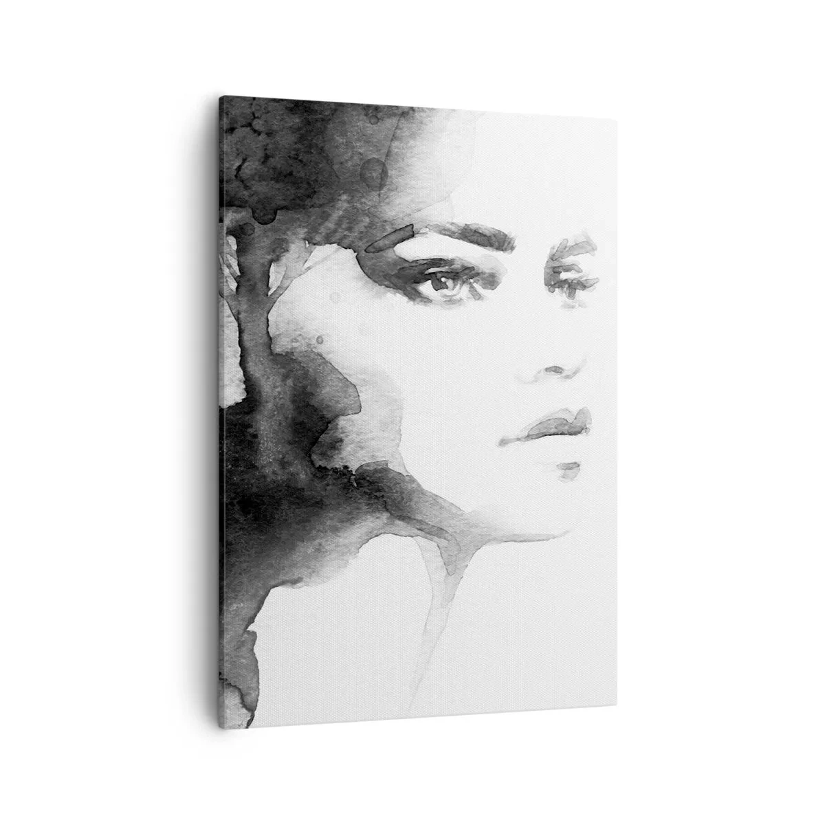 Bild auf Leinwand - Leinwandbild - Ein subtiles Porträt einer Frau in Schwarz-Weiß-Tönen - 50x70cm - Aus Geheimnis und Nebel - Moderne Wanddekoration für Wohnzimmer und Schlafzimmer ARTTOR