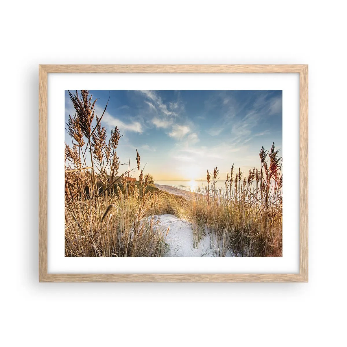 Poster in einem Rahmen aus heller Eiche - Nordstrand - 50x40 cm