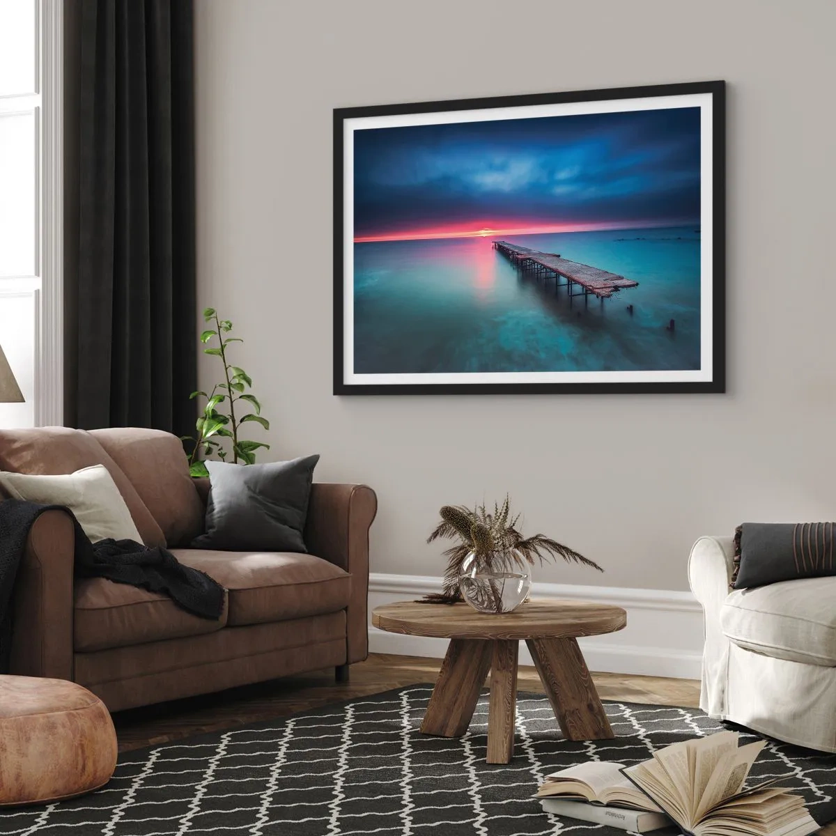 Poster in einem schwarzem Rahmen - Zwischen Himmel und Erde - 91x61 cm