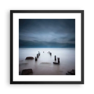 Poster in einem schwarzem Rahmen - Nachdenklicher See - 40x40 cm