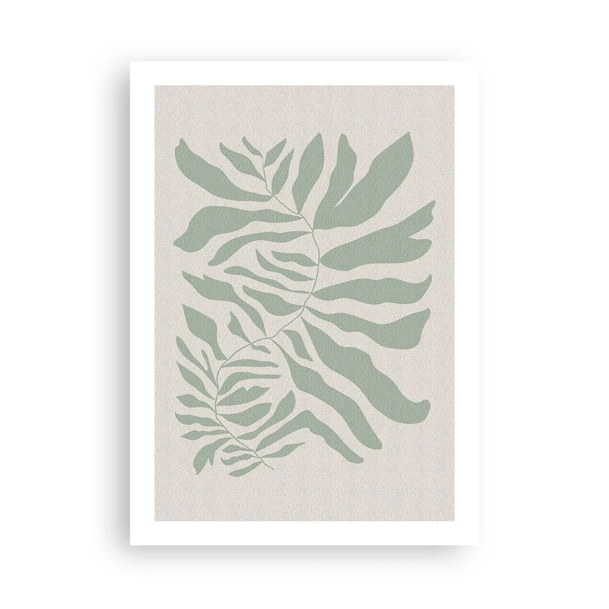 Poster - Eine minimalistische Pflanzenillustration in Grüntönen - 50x70cm - Smaragdzweig - Moderne Wanddekoration für Wohnzimmer und Schlafzimmer ARTTOR