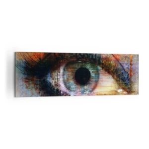 Bild auf Leinwand - Leinwandbild - Künstlerisches Auge in mehrfarbiger Abstraktion - 160x50cm - Du kannst in die Seele sehen - Moderne Wanddekoration für Wohnzimmer und Schlafzimmer ARTTOR