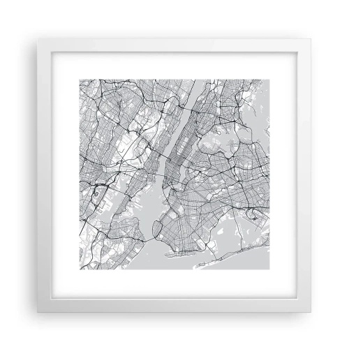Poster in einem weißen Rahmen - Die Anatomie einer Metropole - 30x30 cm