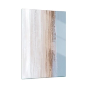 Glasbild - Bild auf glas - Abstrakte Landschaft mit pastellfarbenem Himmel und Erde - 50x70cm - Mehrdeutige Landschaft - Moderne Wanddekoration für Wohnzimmer und Schlafzimmer ARTTOR