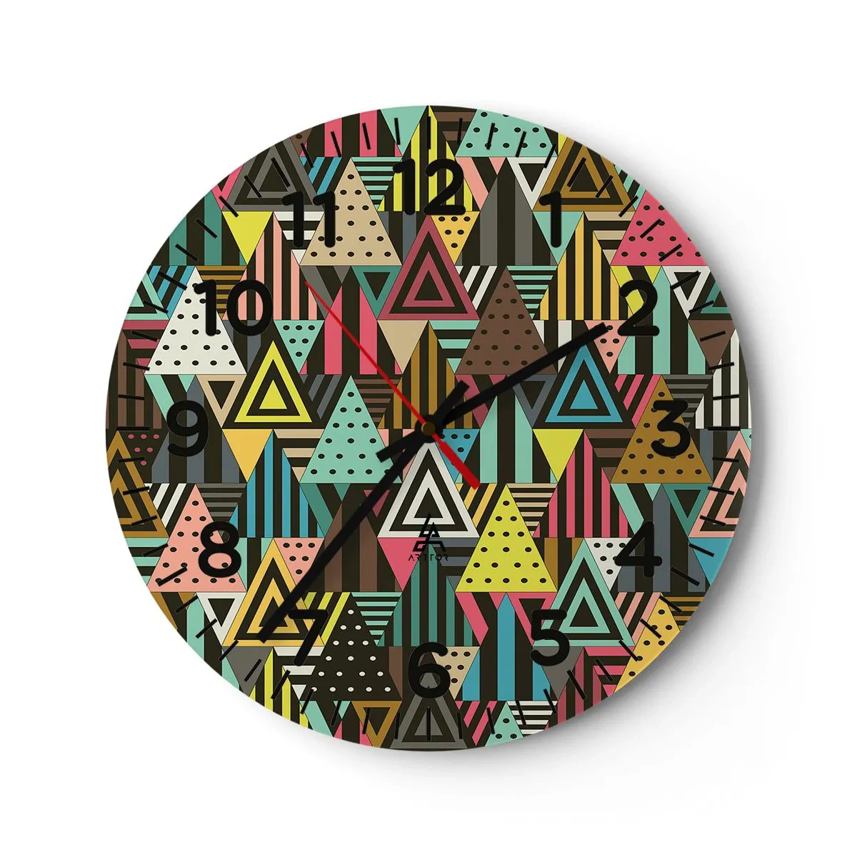 Wanduhr - Glasuhr - Im Rhythmus auf drei - 30x30 cm