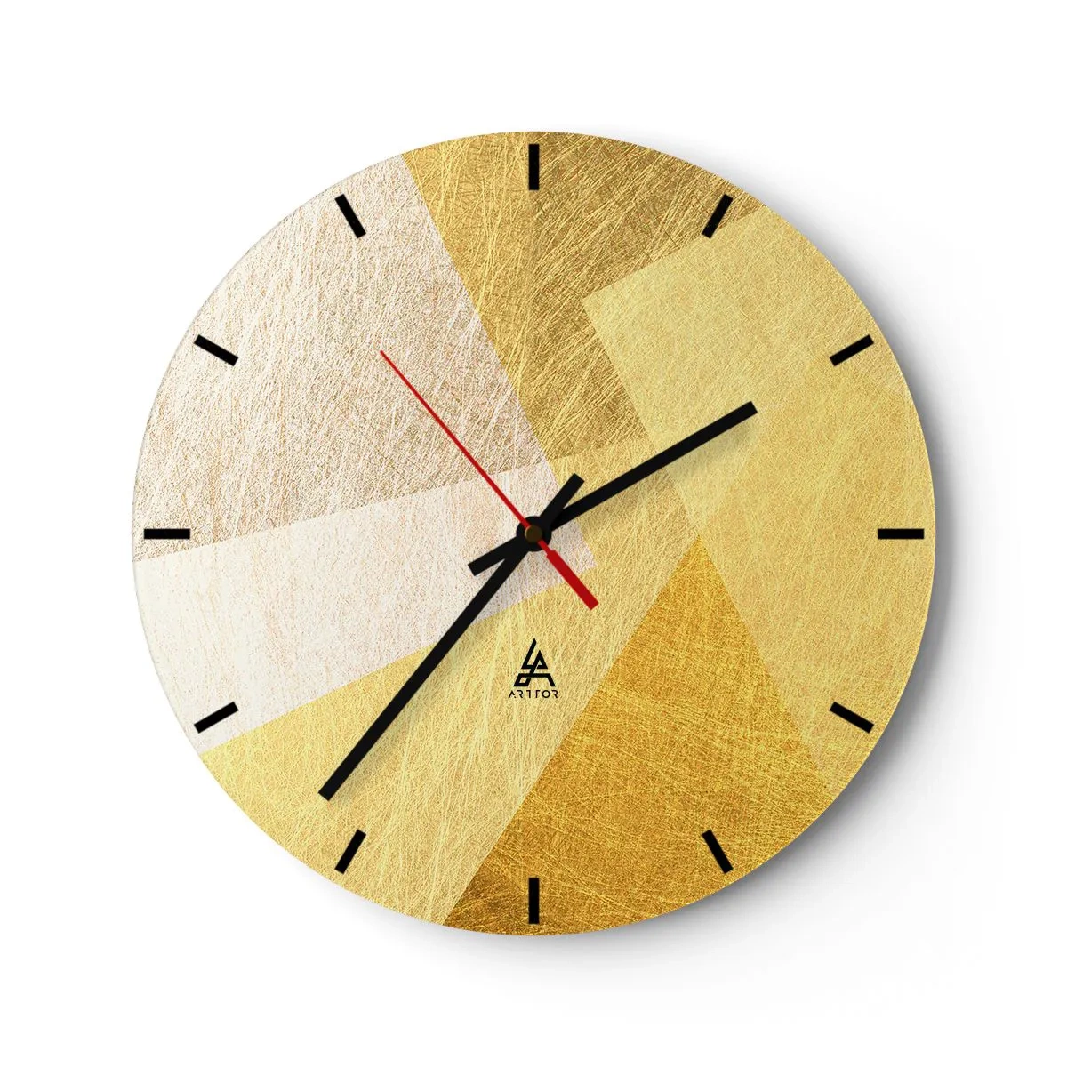 Wanduhr - Glasuhr - Geometriewetter - 40x40 cm