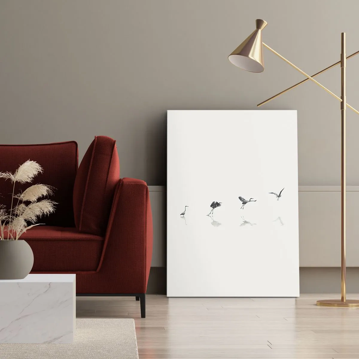 Bild auf Leinwand - Leinwandbild - Vier einfache Schritte - 45x80 cm