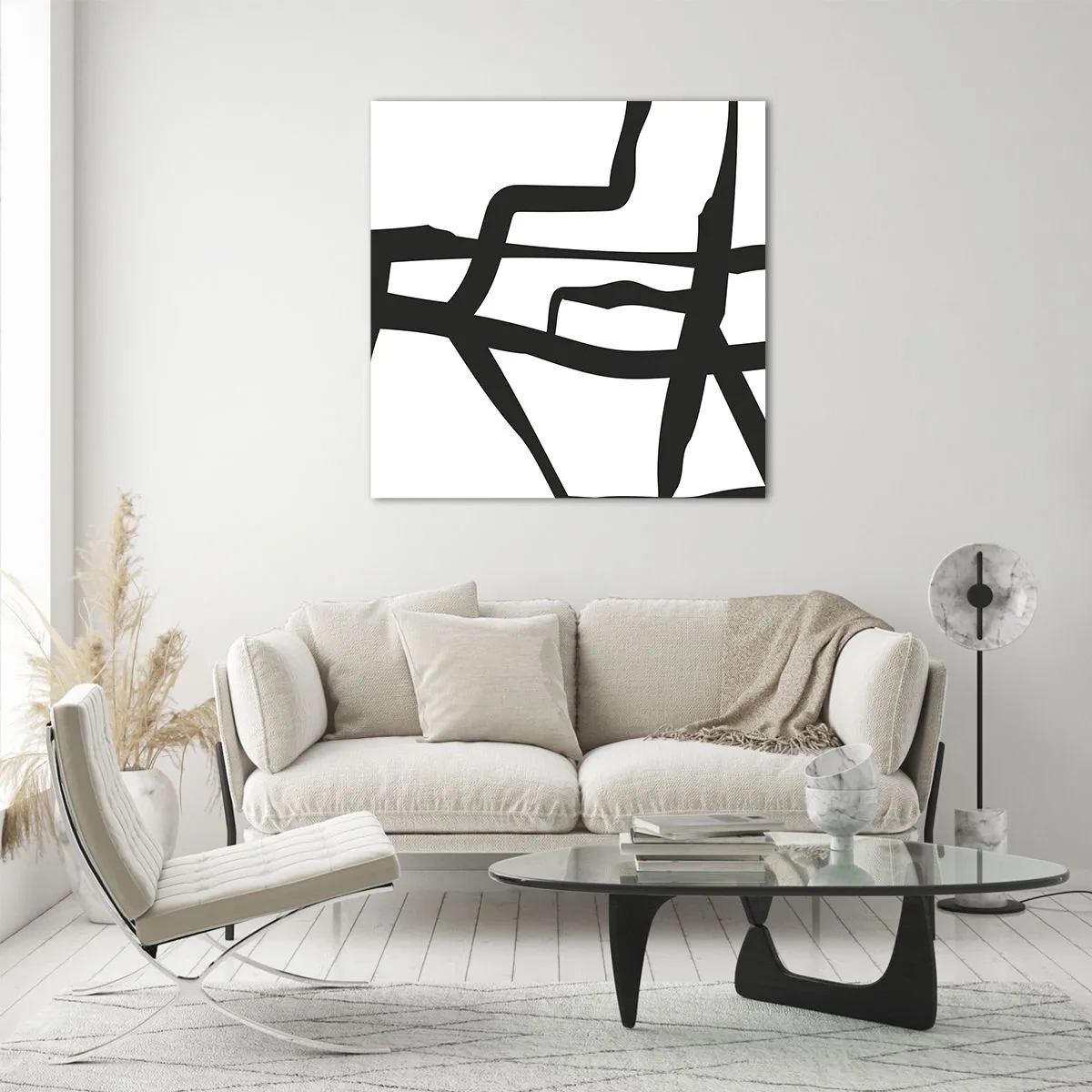 Glasbild - Bild auf glas - Schwarz-Weiß-Design - 60x60 cm
