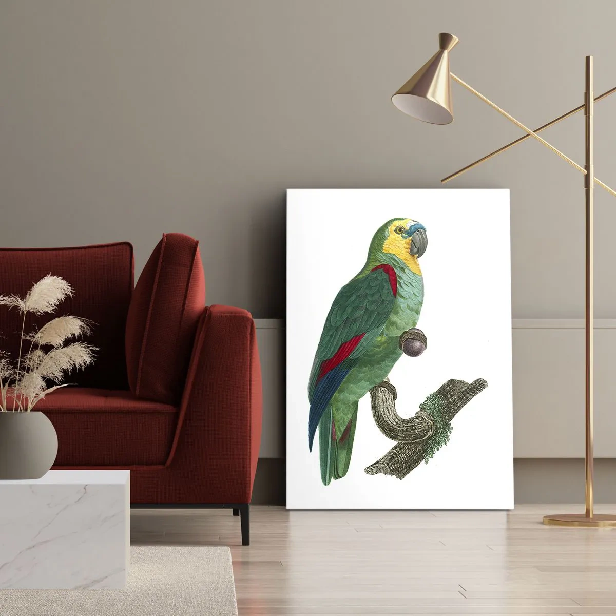 Bild auf Leinwand - Leinwandbild - Papageienporträt - 70x100 cm