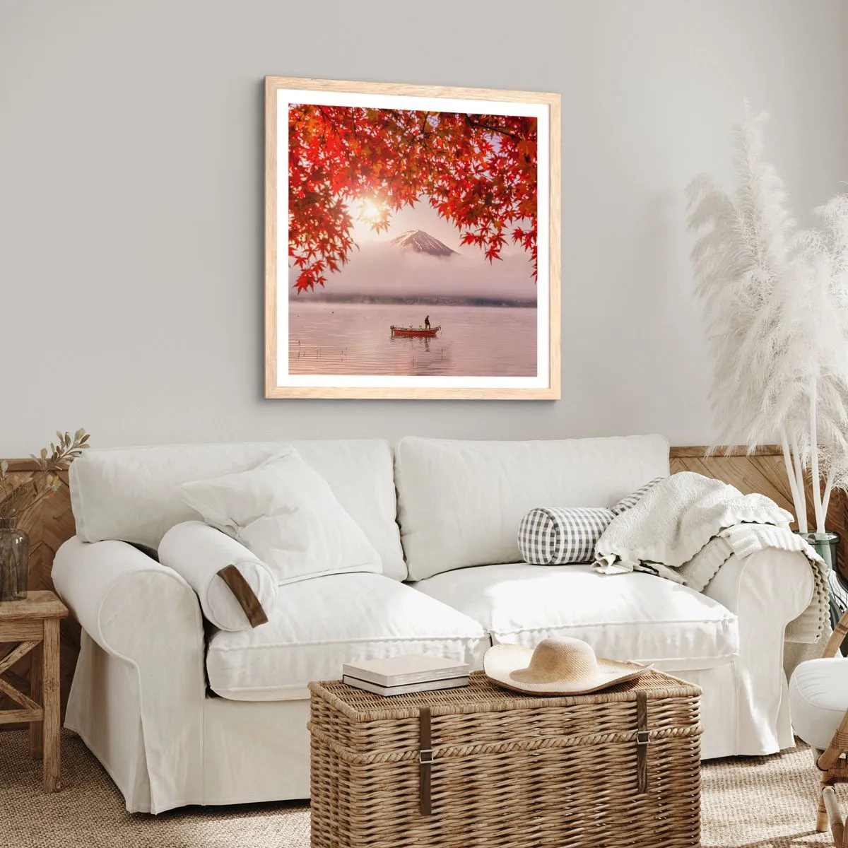 Poster in einem Rahmen aus heller Eiche - Im japanischen Klima - 50x50 cm