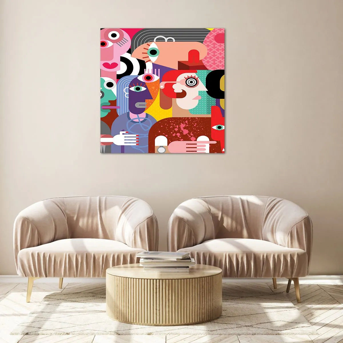 Glasbild - Bild auf glas - Wir sind von Herrn Picasso - 70x70 cm