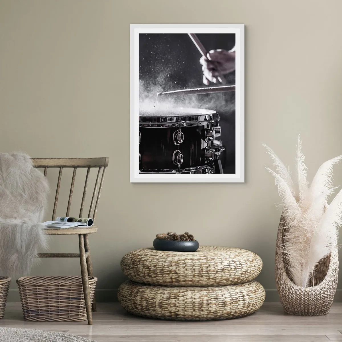 Poster in einem weißen Rahmen - Der Puls der Musik - 70x100 cm