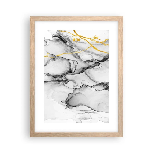 Poster in einem Rahmen aus heller Eiche - Komposition mit Goldmotiv - 30x40 cm