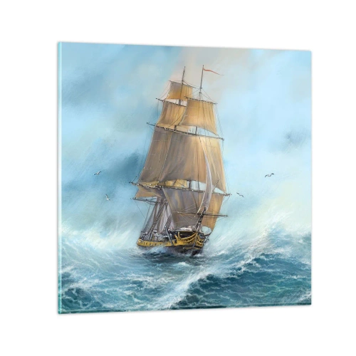 Glasbild - Bild auf glas - Über die Wellen gleiten - 30x30 cm
