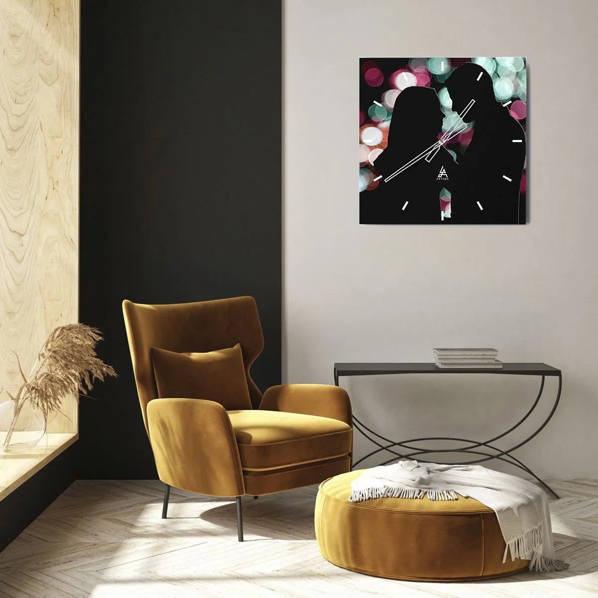 Wanduhr - Glasuhr - Jawohl! - 40x40 cm