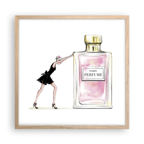 Poster in einem Rahmen aus heller Eiche - Essenz der Weiblichkeit - 50x50 cm