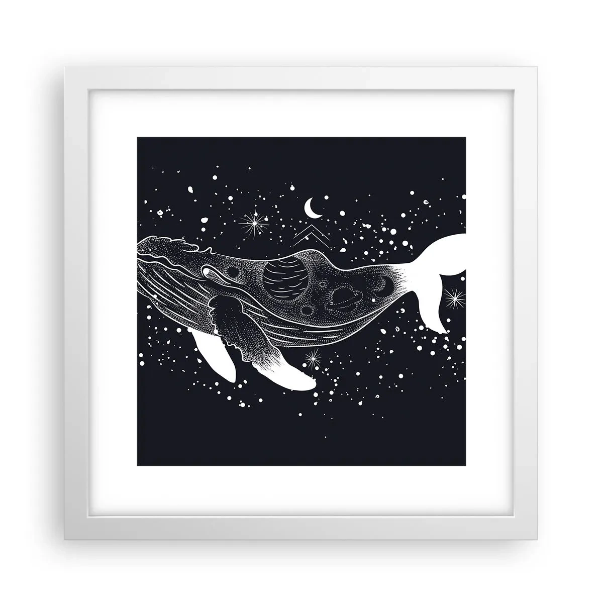 Poster in einem weißen Rahmen - Im Ozean des Universums - 30x30 cm