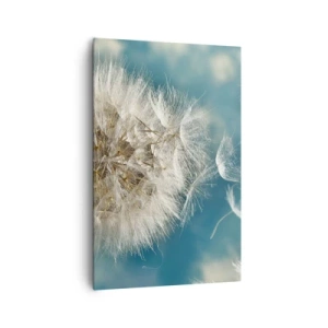 Bild auf Leinwand - Leinwandbild - Ein verwelkter Löwenzahn vor blauem Himmel - 80x120cm - Engelsatem - Moderne Wanddekoration für Wohnzimmer und Schlafzimmer ARTTOR