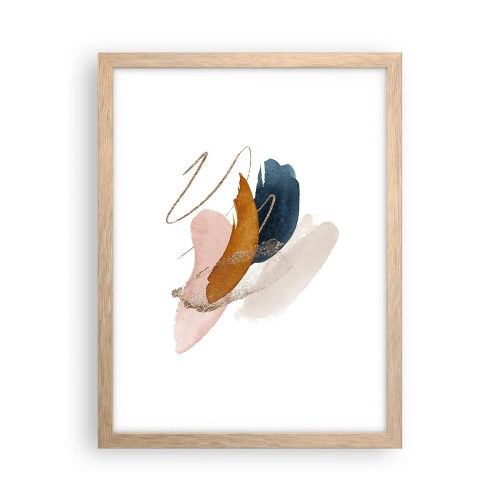 Poster in einem Rahmen aus heller Eiche - Geflügelte Komposition - 30x40 cm